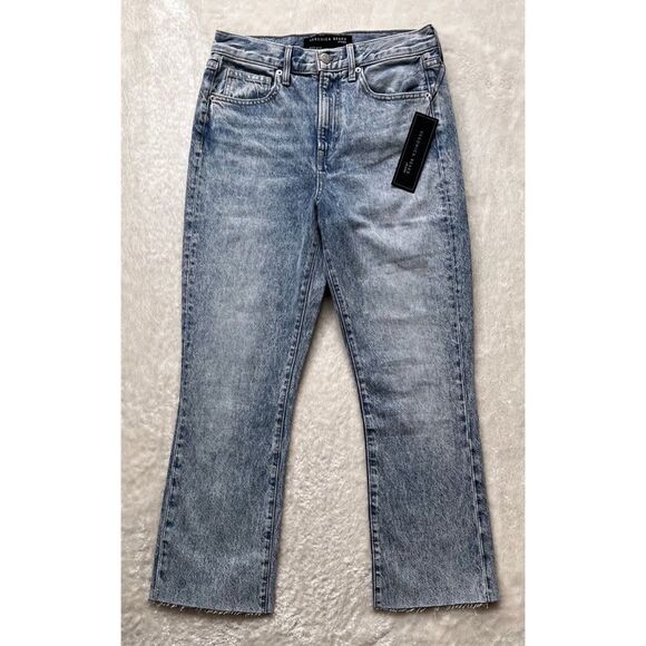 NWT VERONICA BEARD Carly Kick Flare Rigid High Rise Crop Jeans in Pebble Stone - Picture 14 of 16